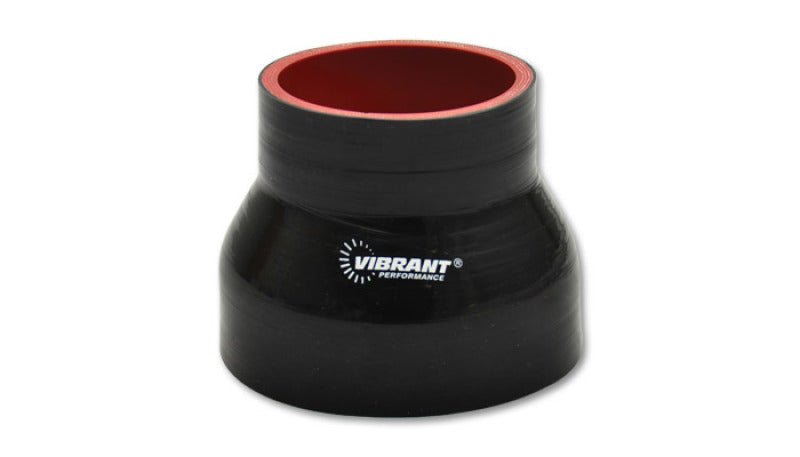 Vibrant Silicone Reducer Coupler 3.50in ID x 3.00in ID x 4.50in Long - Black - Circuit Hero