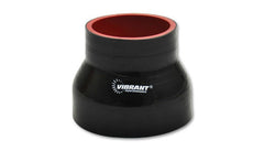 Vibrant Silicone Reducer Coupler 3.50in ID x 3.00in ID x 4.50in Long - Black - Circuit Hero