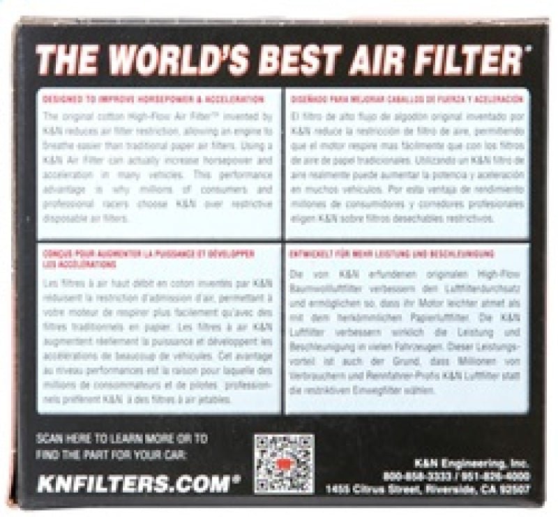 K&N Universal Chrome Filter 2.063in Flange ID x 3.5in Base OD x 2in Top OD x 4in H - Circuit Hero