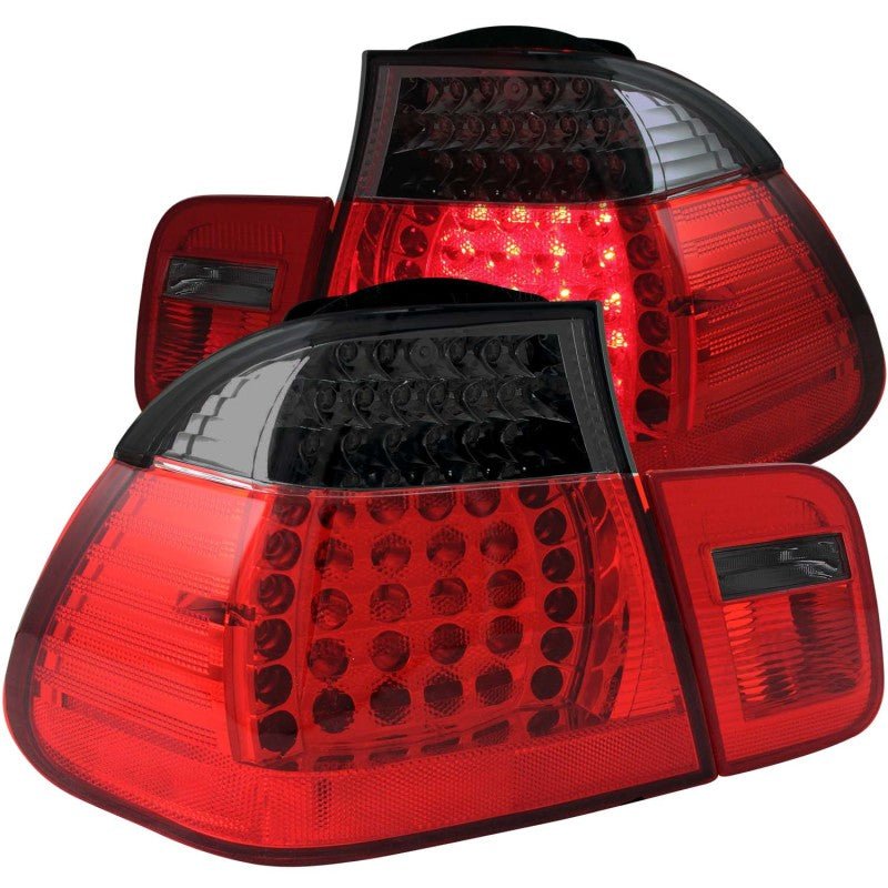 ANZO 2002-2005 4DR BMW 3 Series E46 LED Taillights Red/Smoke - Circuit Hero