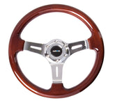 NRG Classic Wood Grain Steering Wheel (330mm) Wood Grain w/Chrome 3-Spoke Center - Circuit Hero