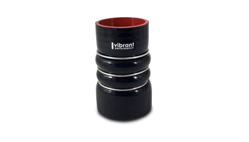 Vibrant 4 Ply Aramid Hump Hose w/3 SS Rings 4in ID x 8in Length - Black - Circuit Hero