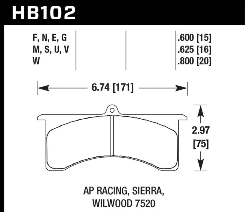 Hawk AP Racing 6/Wilwood DTC-50 Race Brake Pads - Circuit Hero