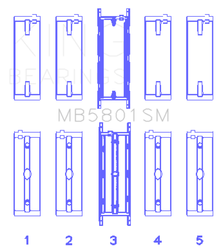 King Engine Bearings BMW N63/S63 Crankshaft Main Bearing Set - Size +0.25mm - Circuit Hero