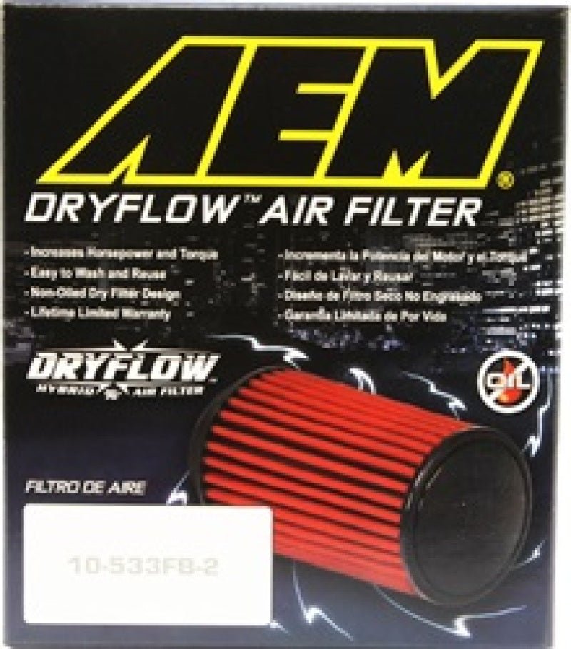 AEM 5.5in Base OD x 4.75in Top OD x 5in Height Conical Dryflow Air Filter - Circuit Hero