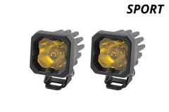 Diode Dynamics Stage Series C1 LED Pod Sport - Yellow Wide Standard ABL (Pair) - Circuit Hero