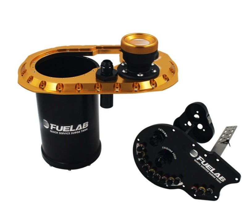 Fuelab Quick Service Surge Tank 2.0 w/No Lift Pump & No Surge Pump - Gold - Circuit Hero