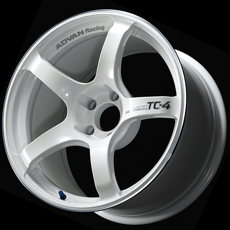 Advan TC4 18x9 +35 5x114.3 Racing White Metallic and Ring Wheel - Circuit Hero