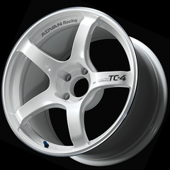 Advan TC4 18x9 +35 5x114.3 Racing White Metallic and Ring Wheel - Circuit Hero