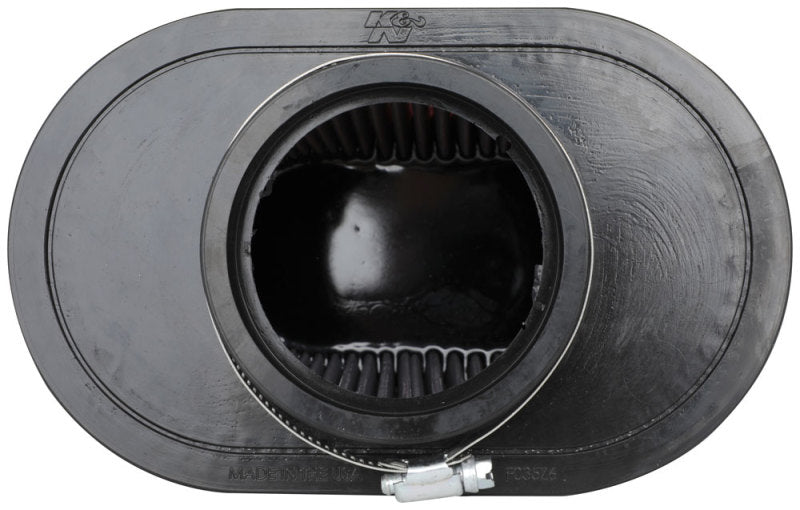 K&N Universal Clamp-On Air Filter 3.5in Flg ID x 8.5x5.25in B OD x 6.25x4in T OD x 5.5in H - Circuit Hero