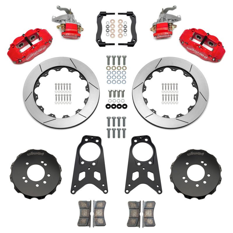 Wilwood 89-98 Nissan 240SX FNSL4R/MC4 Rear Parking BBK w/ 13.50in Slotted Rotors - Red - Circuit Hero