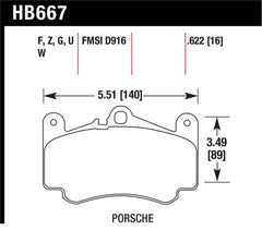 Hawk 02-05 Porsche 911 Carrera 4 Turbo Look/Carrera 4S Front Street Performance Ceramic Brake Pads - Circuit Hero