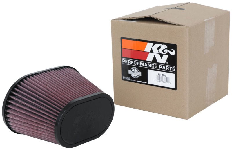 K&N Universal Clamp-On Air Filter 3.5in Flg ID x 8.5x5.25in B OD x 6.25x4in T OD x 5.5in H - Circuit Hero