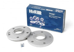 H&R Trak+ 12mm DR Wheel Spacers 5/100 Center Bore 57.1 Stud Thread 14x1.5 Bolt Type - Black - Circuit Hero