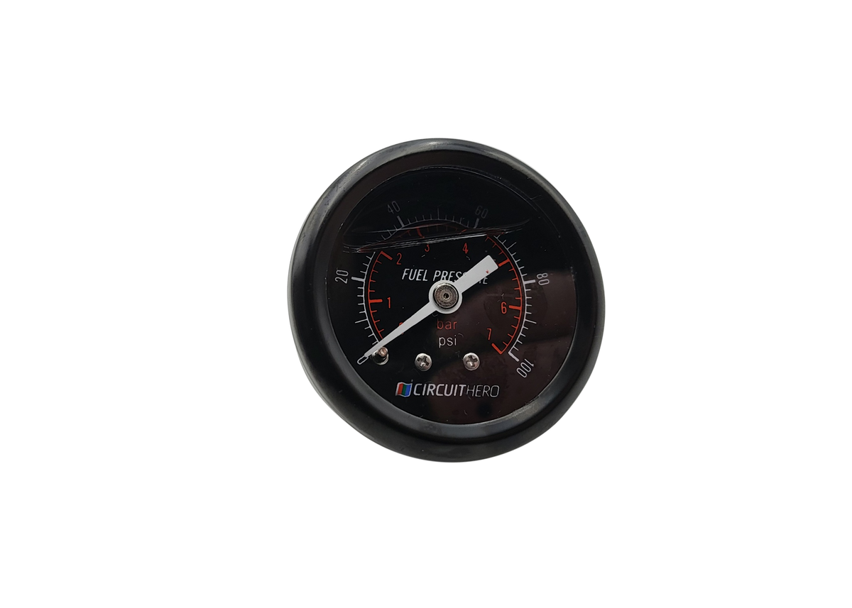 Circuit Hero LiquidFilled Fuel Pressure Gauge 1.5" 0100psi
