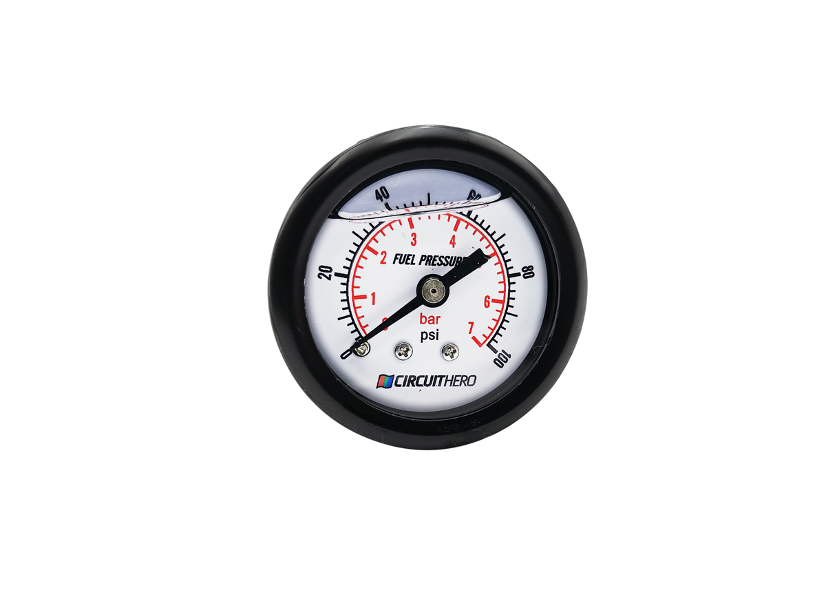 Circuit Hero LiquidFilled Fuel Pressure Gauge 1.5" 0100psi