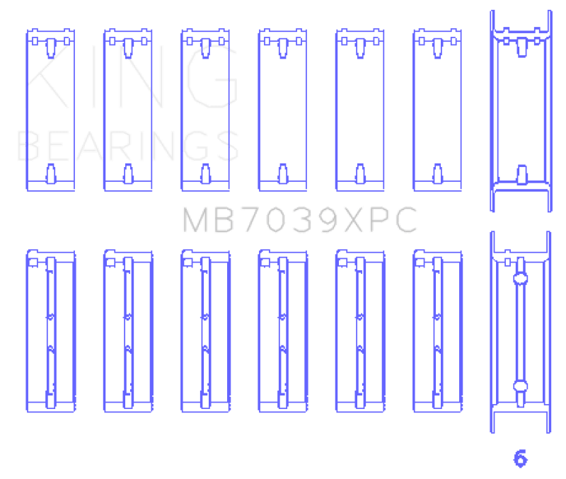 King Engine Bearings BMW M20/M50 2.0L/2.5L/2.7L Crankshaft Main Bearings Set - 7 Pairs Coated - Circuit Hero