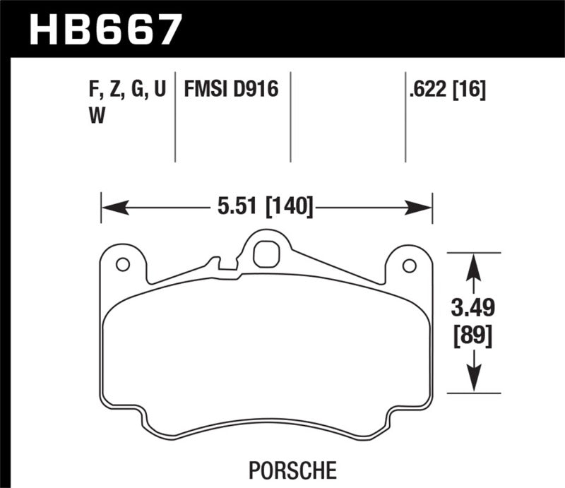 Hawk 02-05 Porsche 911 Carrera 4 Turbo Look/Carrera 4S Front Street Performance Ceramic Brake Pads - Circuit Hero