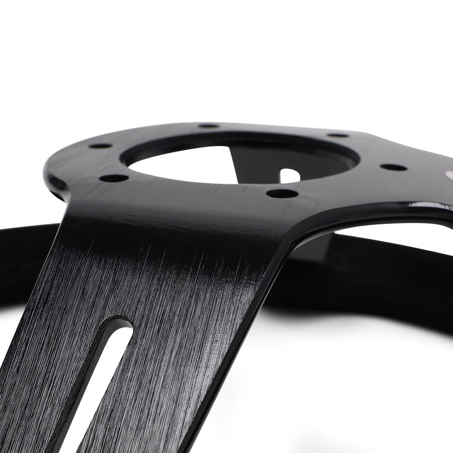 Circuit Hero 3 Spoke Steering Wheel with Slots 350mm/97mm Dish 6 Bolt