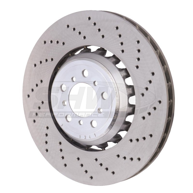 SHW 2021 BMW M2 Comp 3.0L w/o Ceramic Brake Right Front Cross-Drilled LW Brake Rotor (34118072018) - Circuit Hero