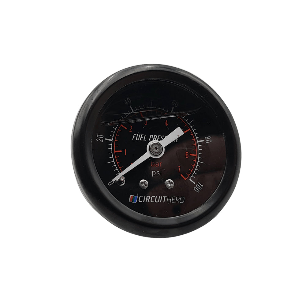 Circuit Hero Liquid-Filled Fuel Pressure Gauge 1.5" 0-100psi