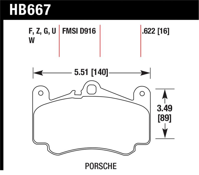 Hawk 02-05 Porsche 911 Carrera 4 Turbo Look/Carrera 4S Front Street Performance Ceramic Brake Pads - Circuit Hero
