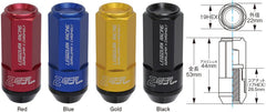 Project Kics Leggdura Racing Shell Type Lug Nut 53mm Closed-End Look 16 Pcs + 4 Locks 12X1.5 Black - Circuit Hero
