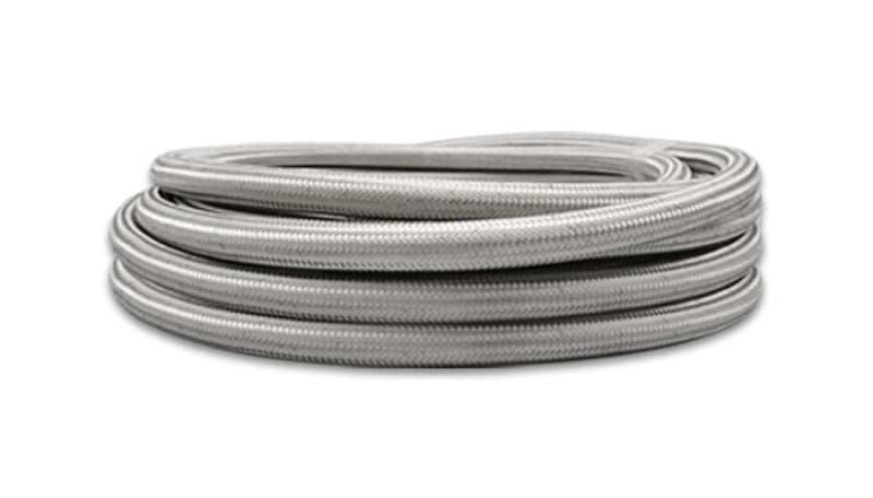 Vibrant SS Braided Flex Hose with PTFE Liner -8 AN 0.42in ID (20 foot roll) - Circuit Hero