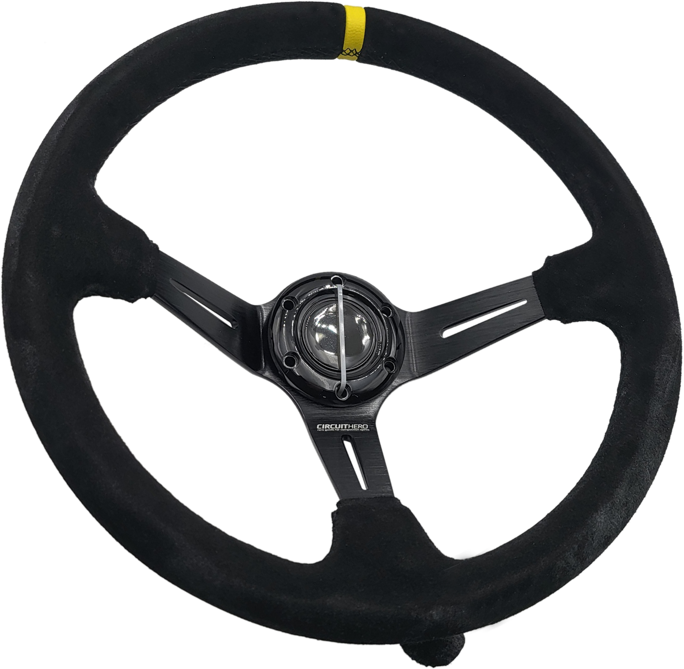 3 Spoke Steering Wheel with Slots 350mm/97mm Dish 6 Bolt